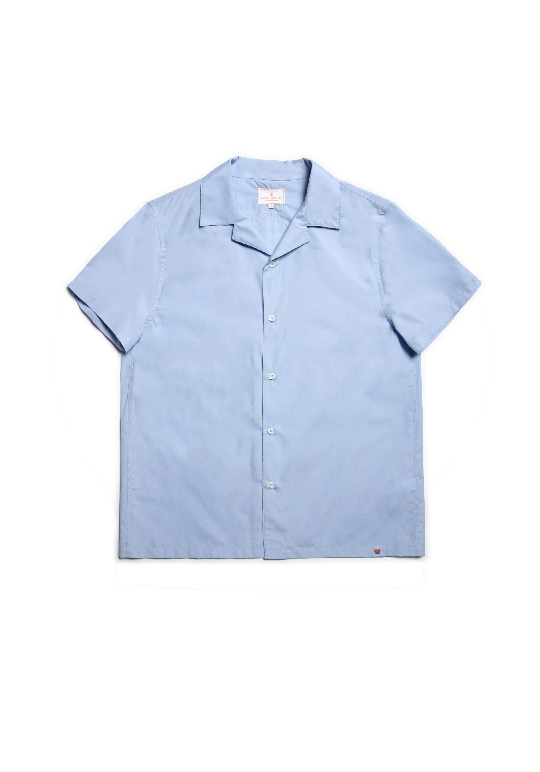 The Cotton Cuban Collar Shirt - Azure - Image 3