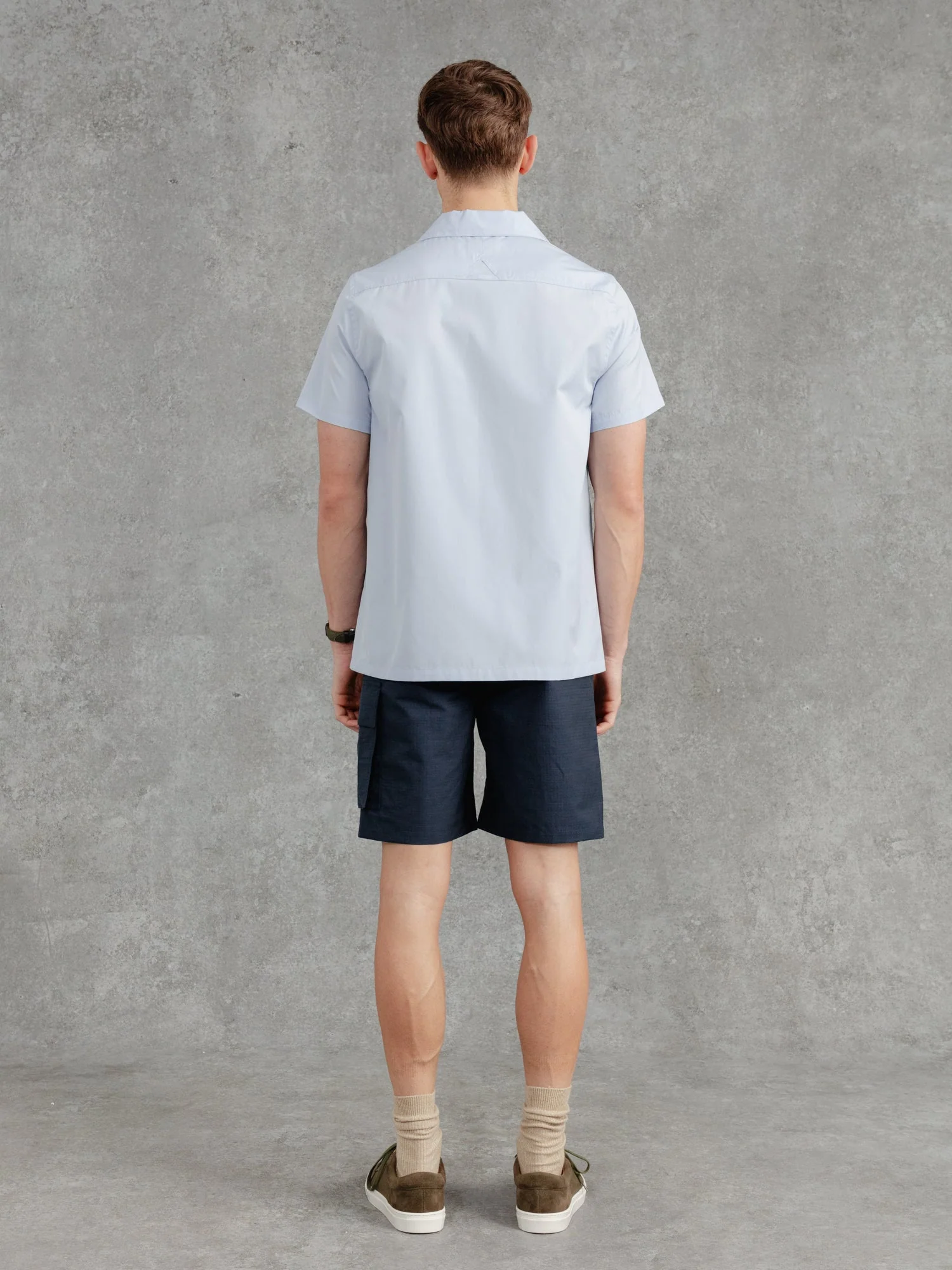 The Cotton Cuban Collar Shirt - Azure - Image 6
