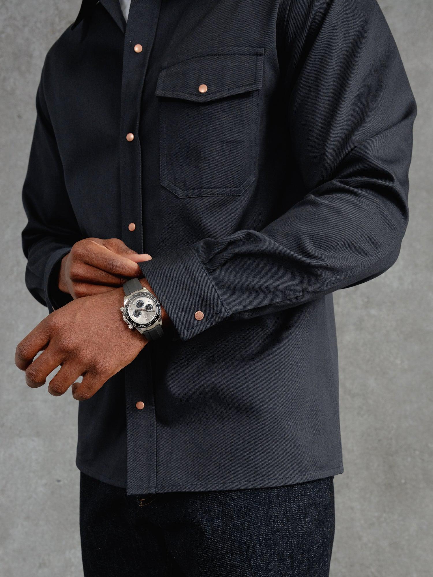 The Cotton Studded Shirt - Ink - Image 4