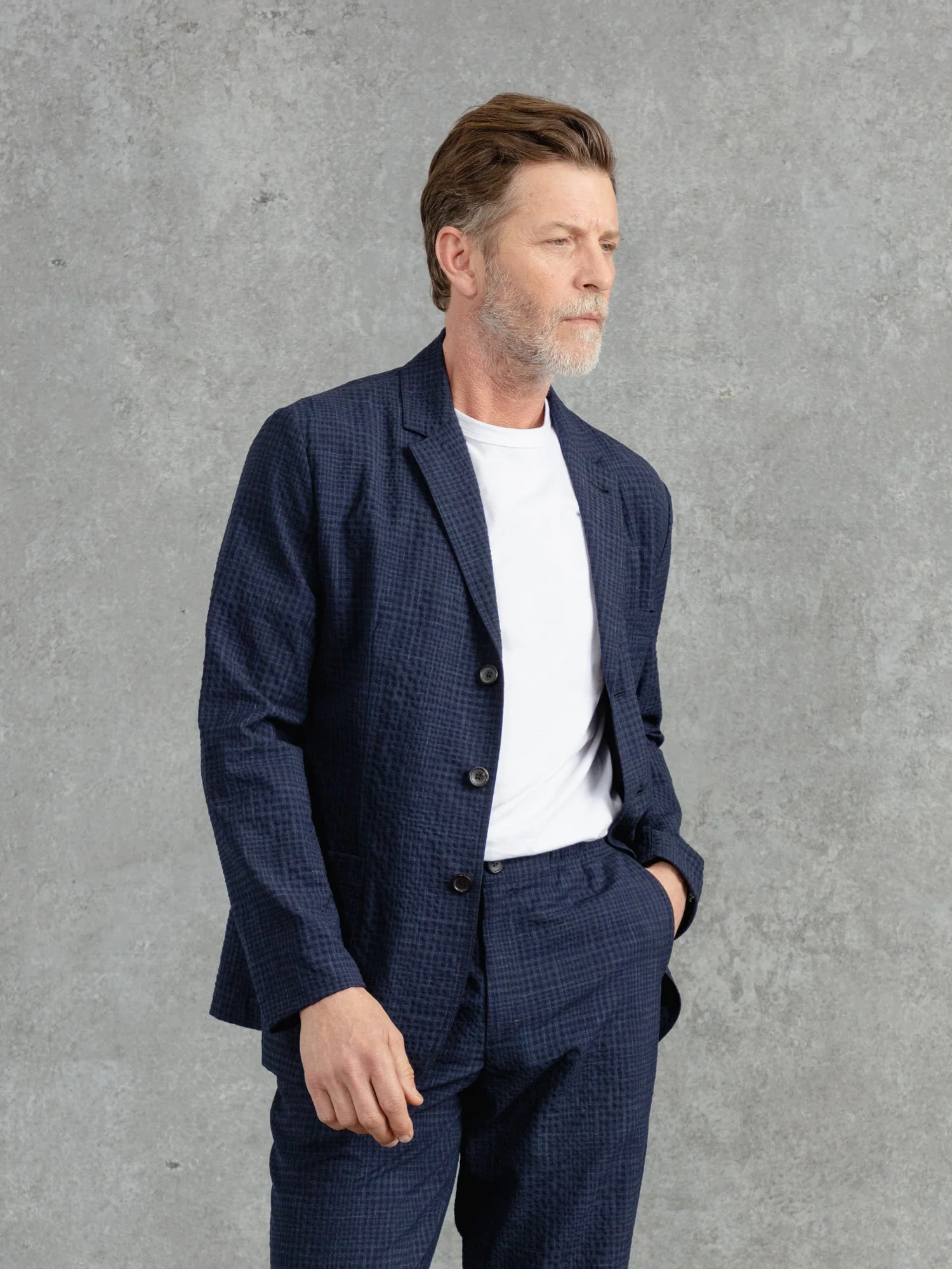The Loro Piana Seersucker Blazer - Ink - Image 5
