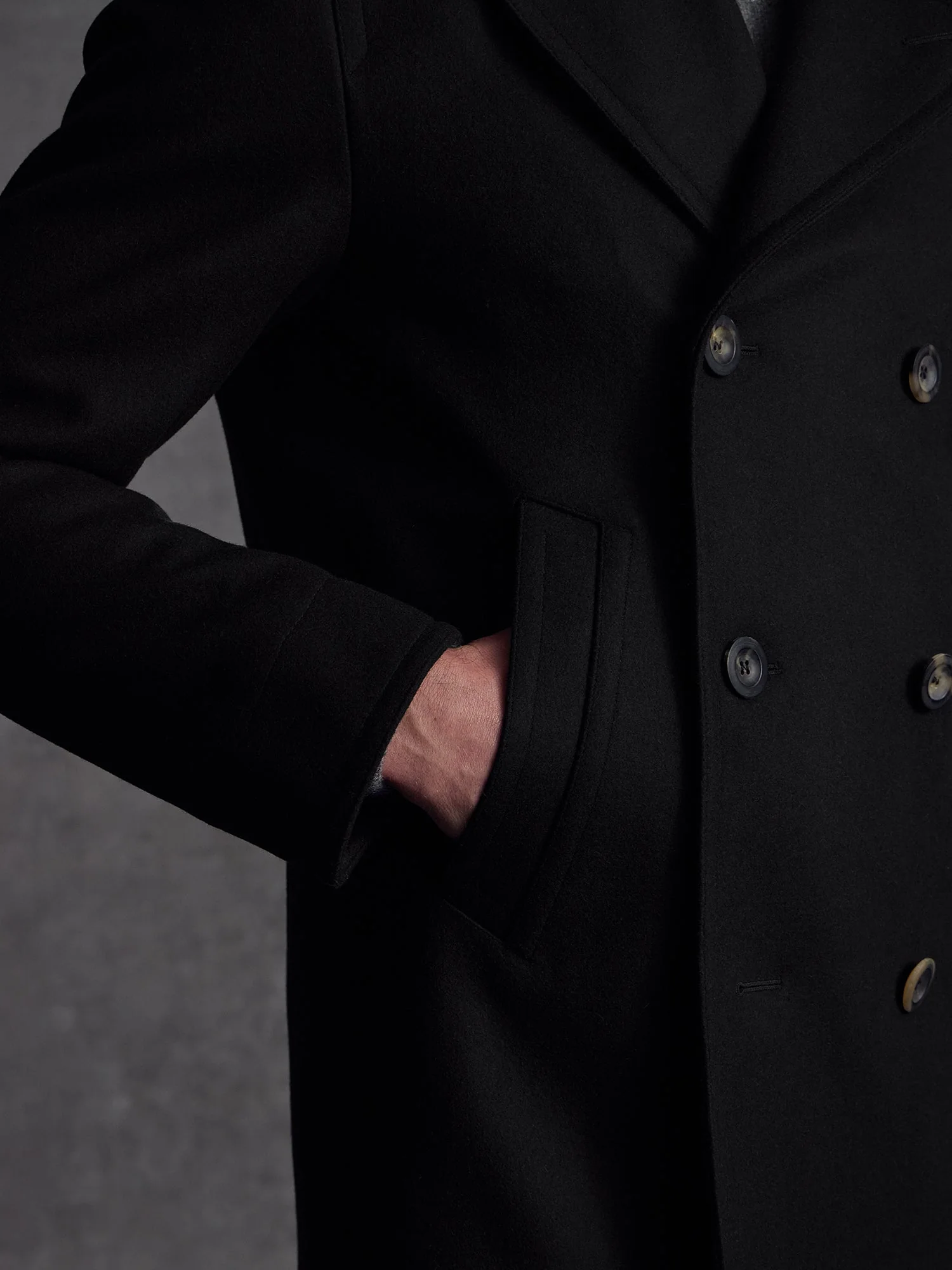 The Manchester Peacoat - Black - Image 3