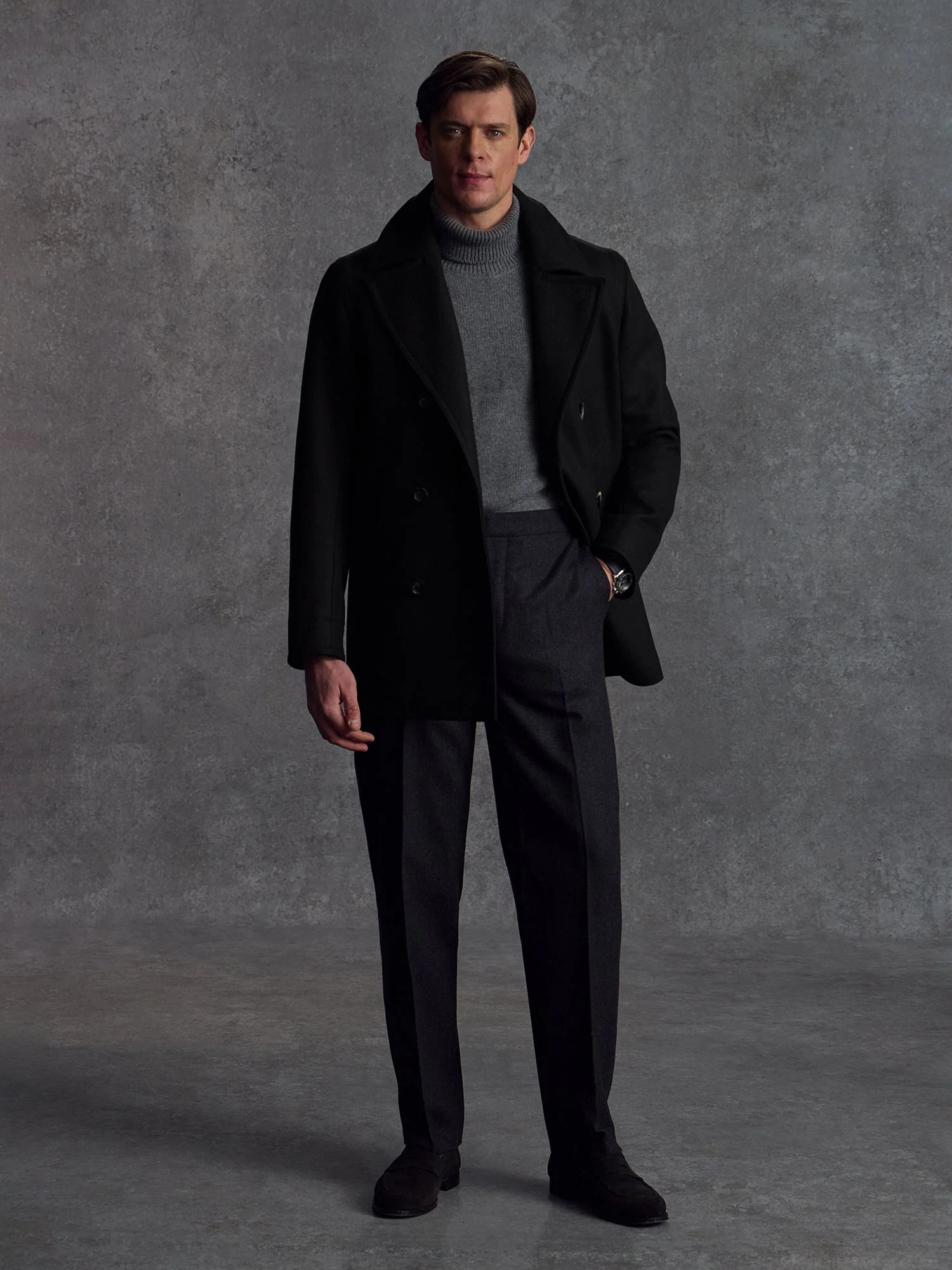 The Manchester Peacoat - Black - Image 4