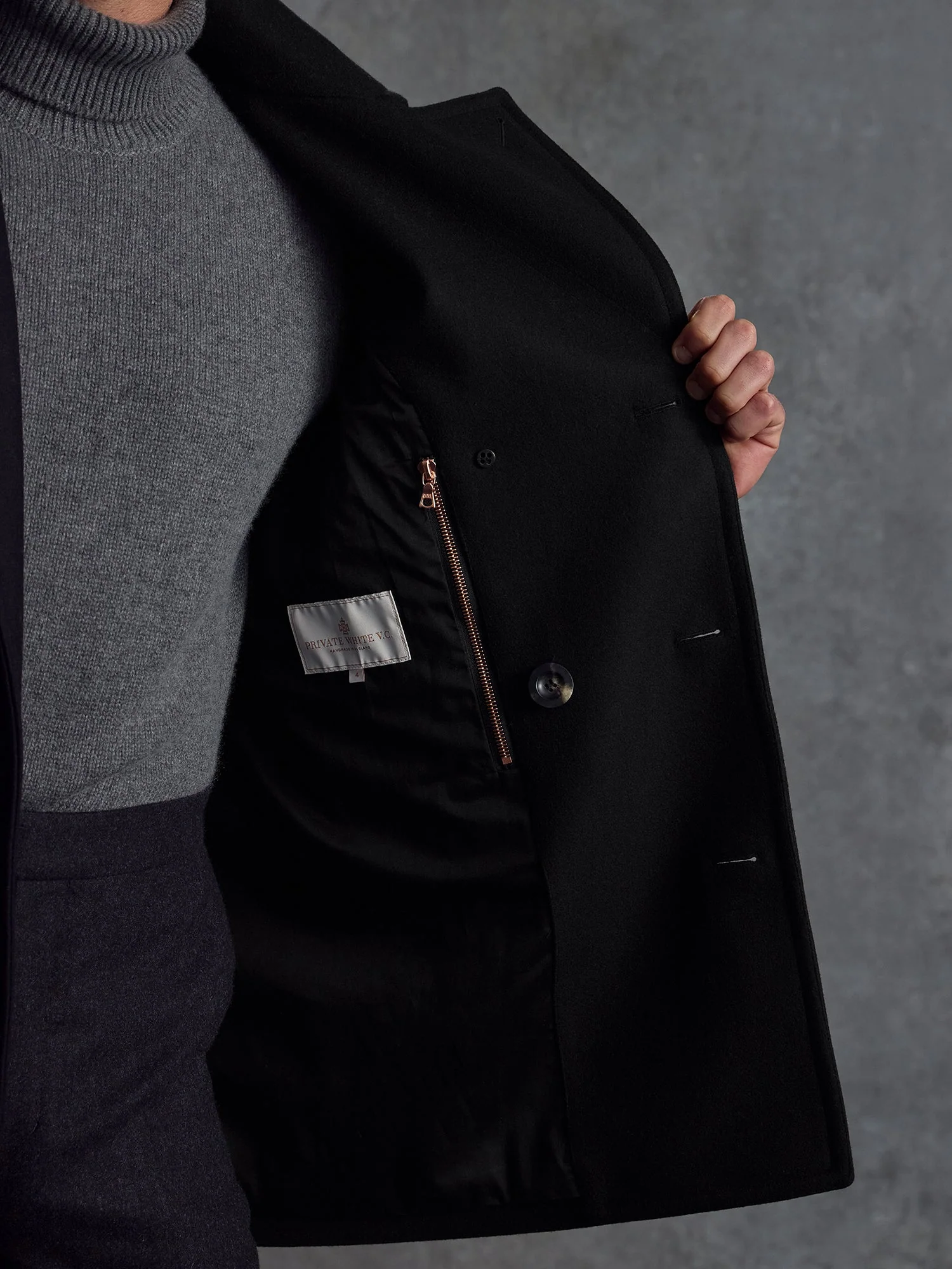 The Manchester Peacoat - Black - Image 5