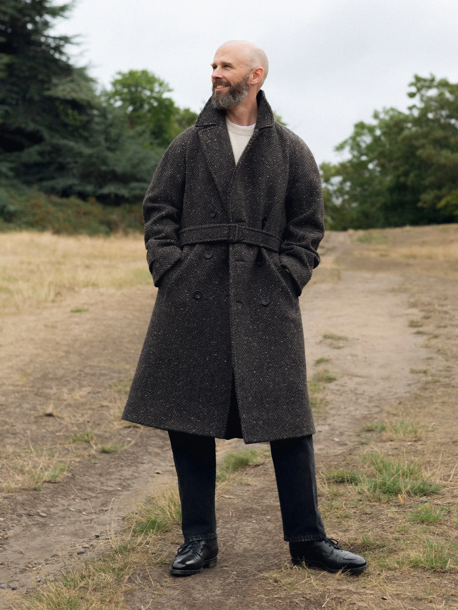 The PS English Tweed Overcoat - Dark Brown - Image 5