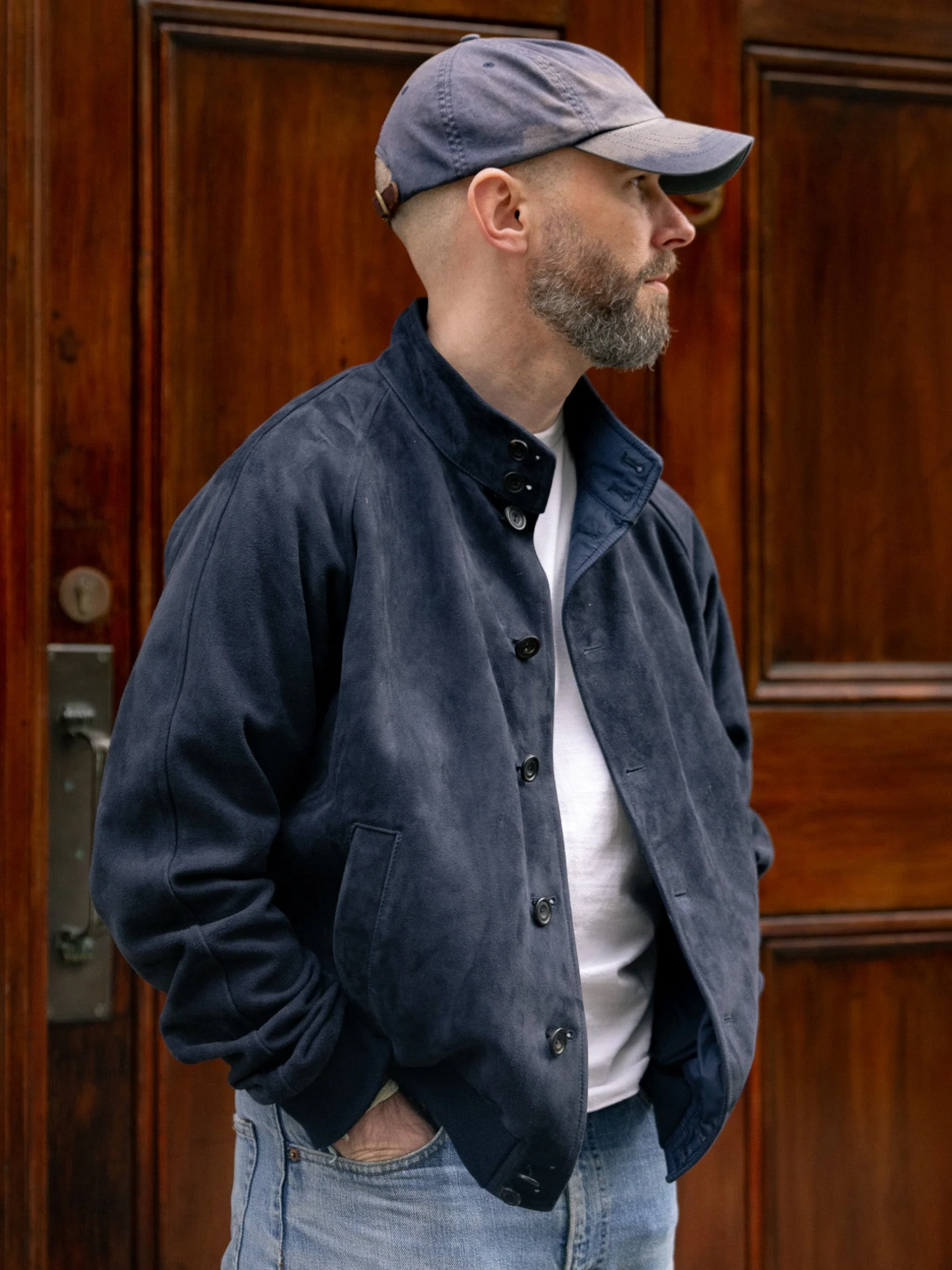 The PS Reversible Suede Bomber - Navy - Image 6