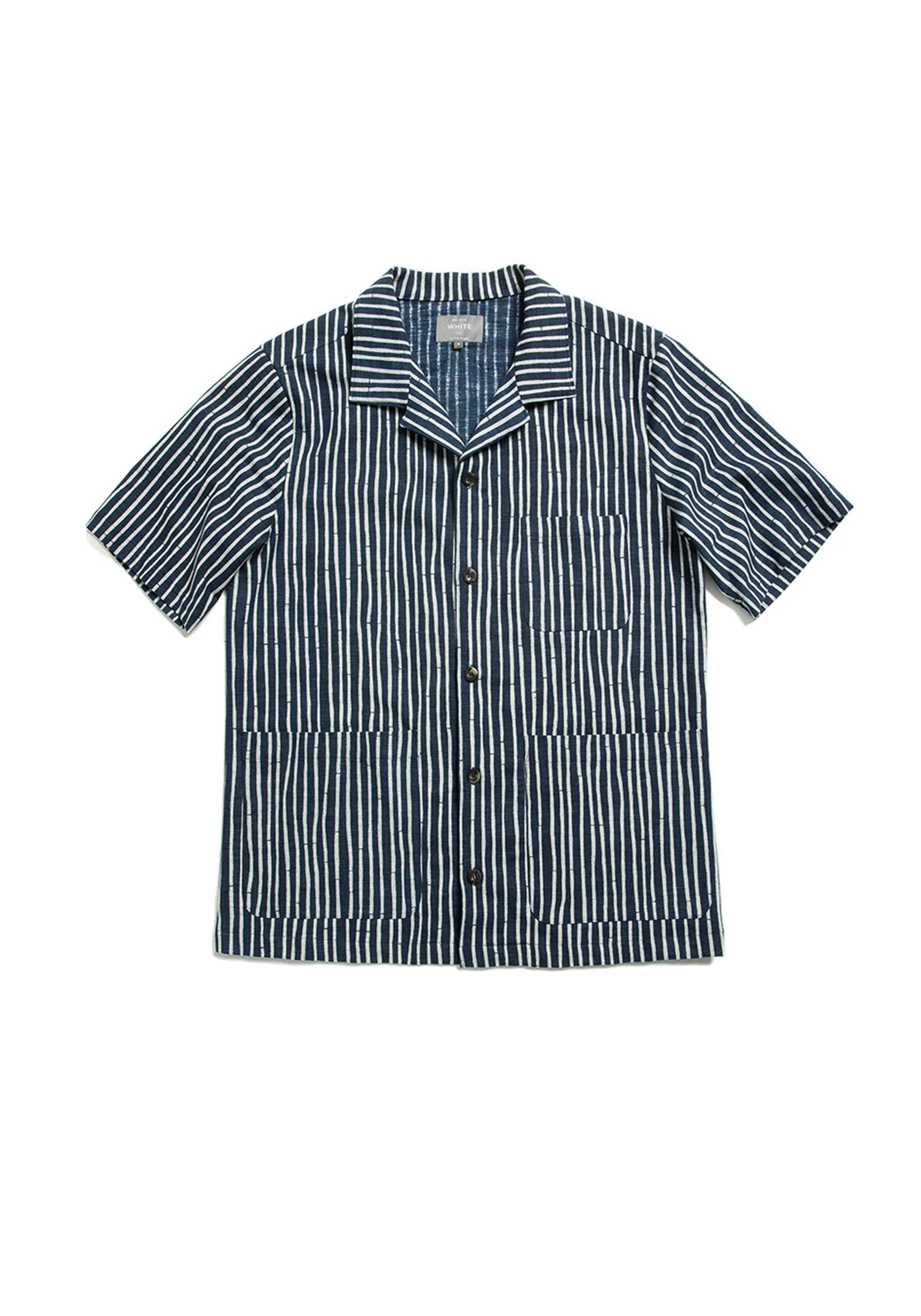 The Stripe Aldery Overshirt - Ink & Cobble Grey - Image 3