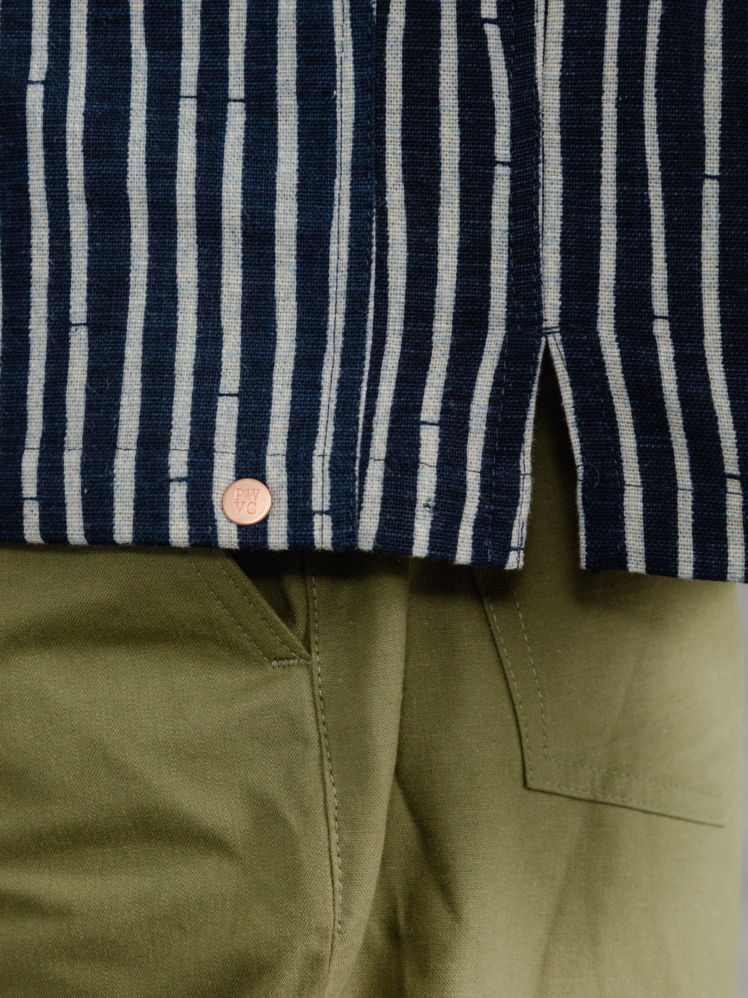 The Stripe Aldery Overshirt - Ink & Cobble Grey - Image 5