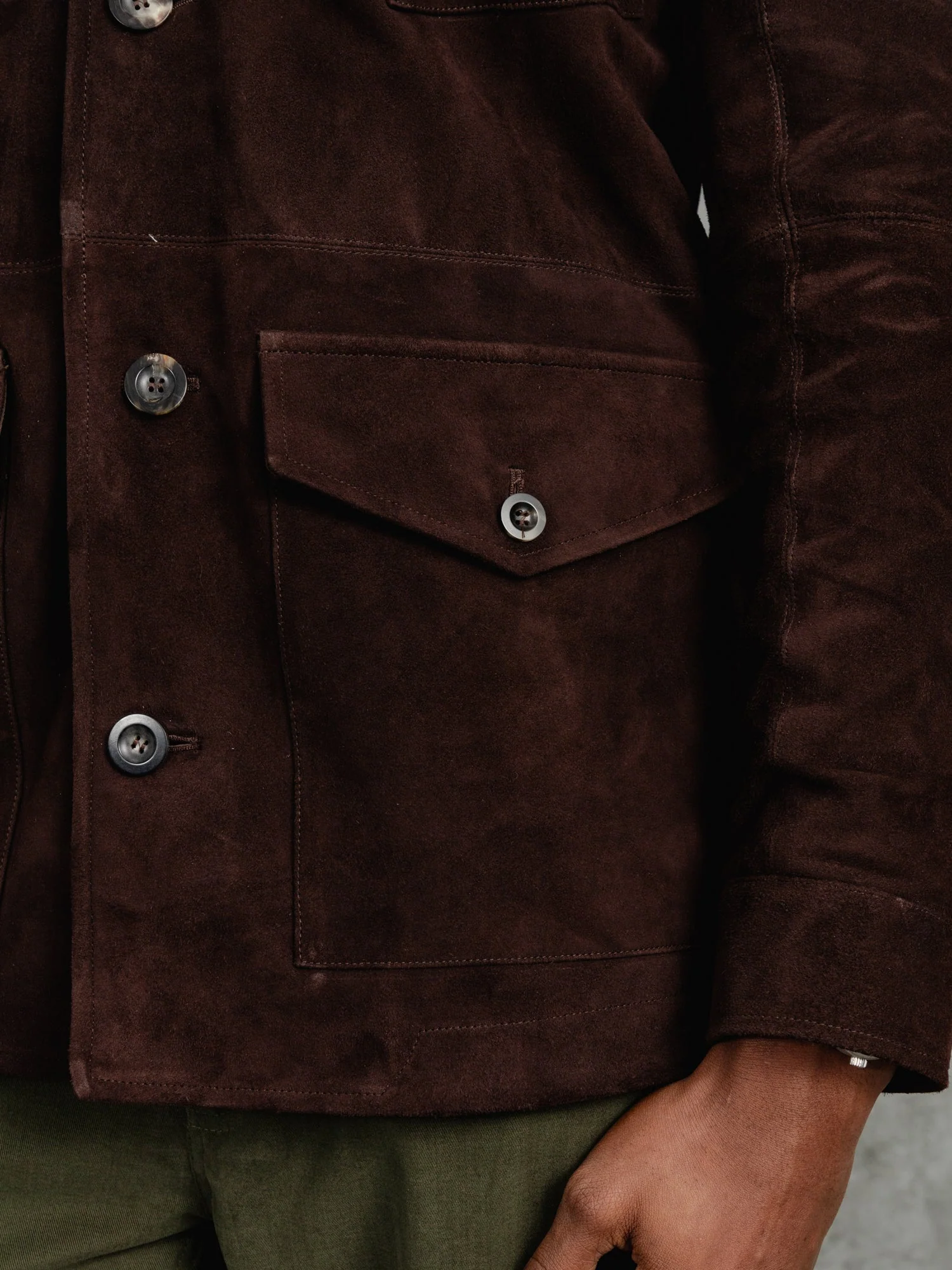 The Suede Revere Jacket - Bark - Image 4