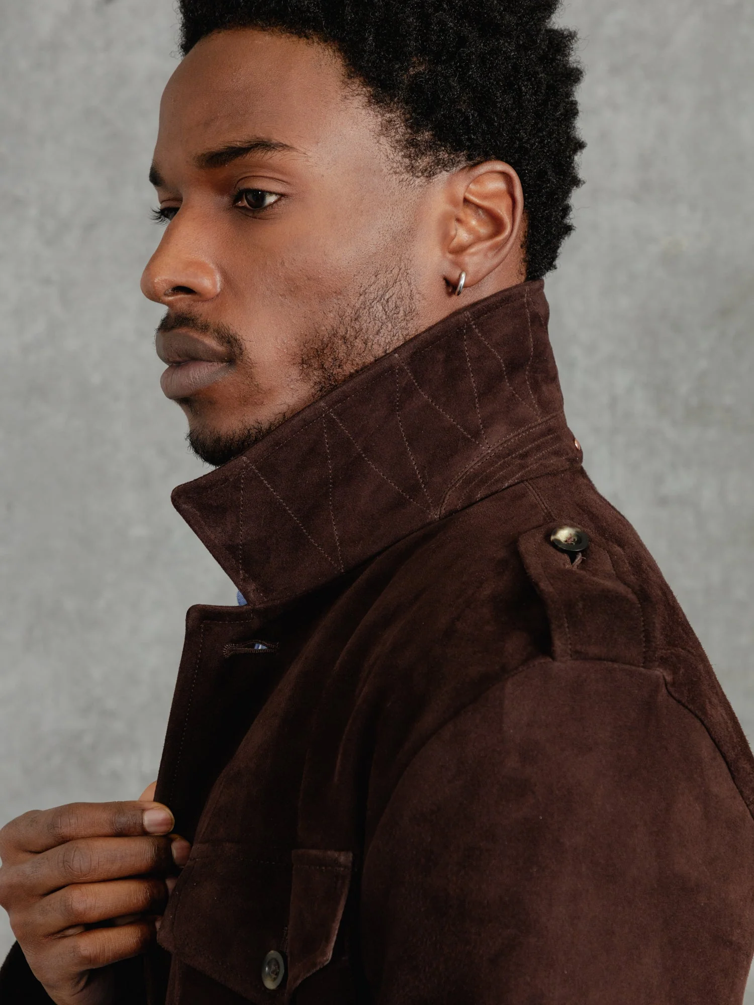 The Suede Revere Jacket - Bark - Image 6