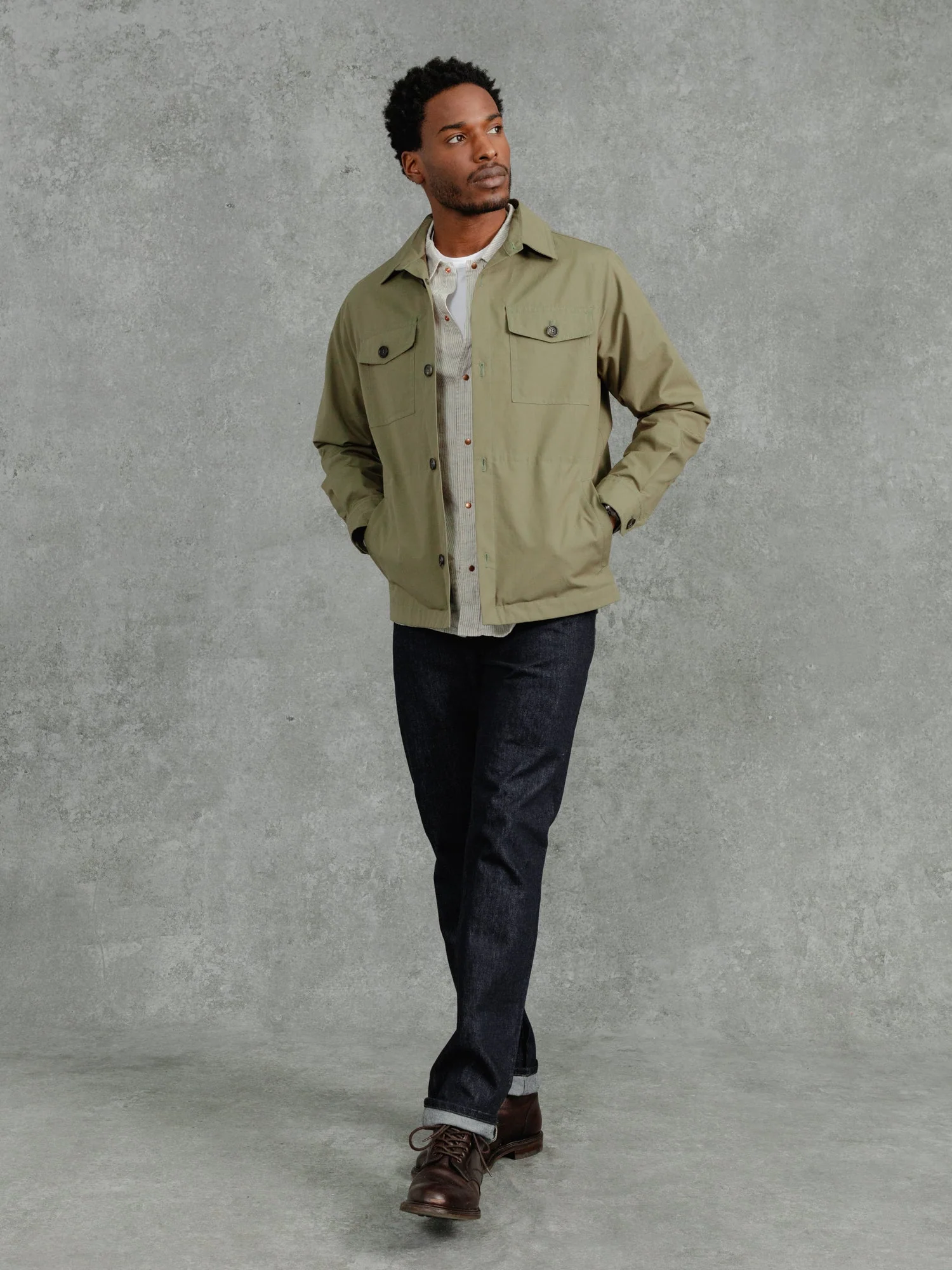 The Ventile® Piccadilly Shacket - Sage - Image 7